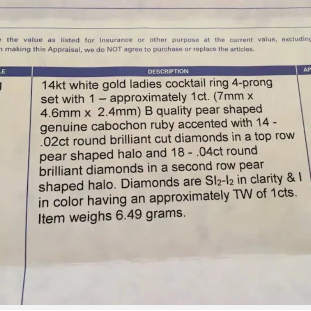 Solid 14k White Gold Genuine Ruby & Diamond Ring - image 8